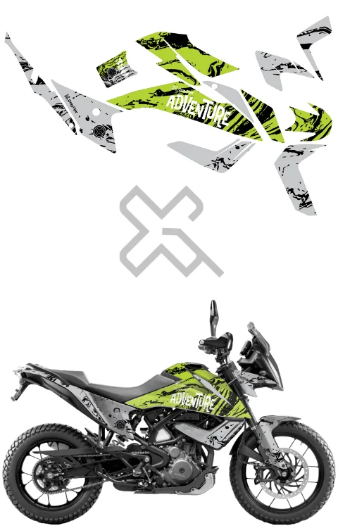 Fluid Edition Full Body Sticker Compatible with Adventure 250/390 | Made In Premium Matte Vinyl With FPF (Fade Protection Film), Waterproof, Precut Sticker, Pack Of 1 Compatible with Both Side